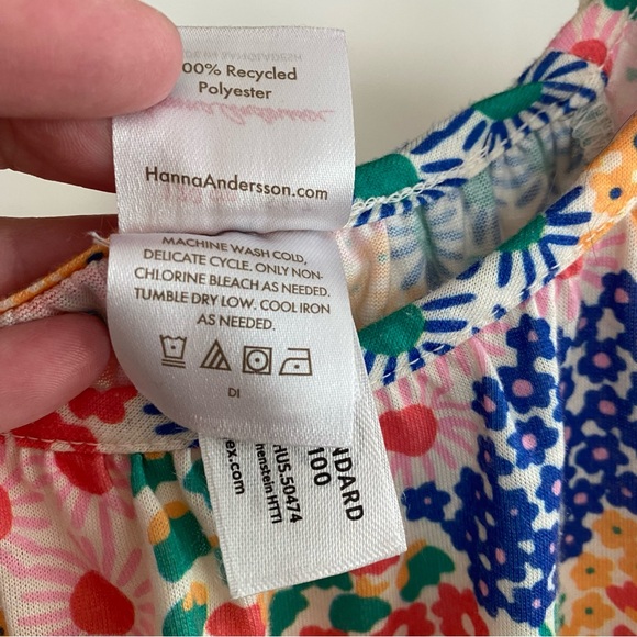 Hanna Andersson Colorful Floral Print Flannel Pajama Dress Nightgown 6 - Picture 11 of 12